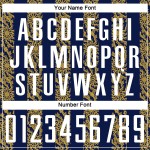 화이트-올드 저지 커스텀 축구 네이비 유니폼 모양 추상 승화 골드