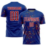 커스텀 축구 로얄 유니폼 조각 승화 추상 레드 골드 아트 저지