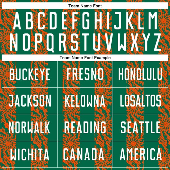 승화 저지 켈리 커스텀 그린 추상 모양 화이트-오렌지 축구 유니폼