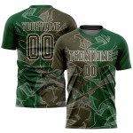 스크래치 축구 유니폼 맞춤 패턴 그래피티 승화 유니폼 올리브 그린