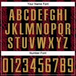 추상 유니폼 올드 저지 커스텀 블랙 축구 모양 승화 금색-빨간색