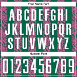 유니폼 저지 그린 켈리 모양 추상 흰색-분홍색 맞춤 축구 승화 인쇄