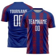 로얄 추상 저지 모양 흰색-빨간색 축구 유니폼 맞춤 승화 인쇄