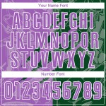 커스텀 스크래치 패턴 중형 승화 축구 유니폼 그래피티 저지 보라색-녹색