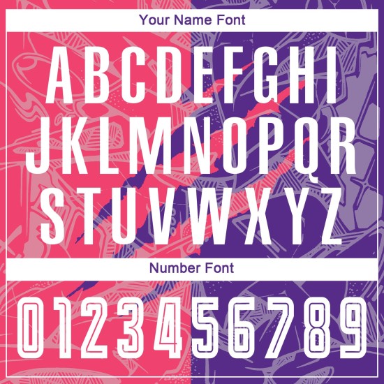 유니폼 저지 스크래치 네온 커스텀 축구 승화 패턴 핑크-보라색 그래피티