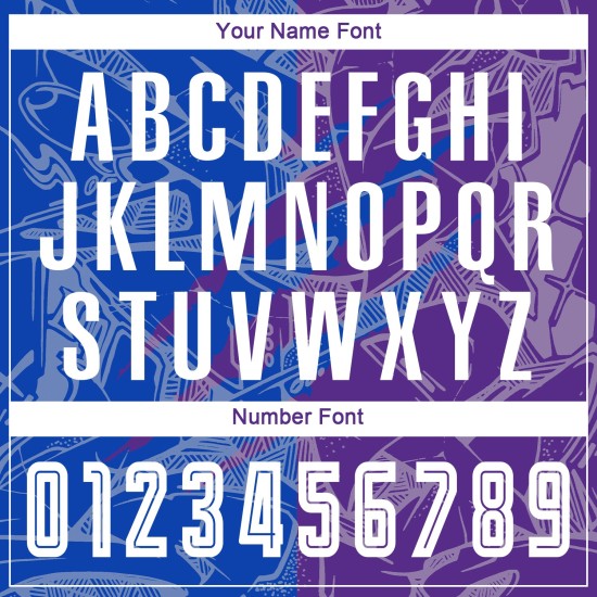 썬더 저지 스크래치 커스텀 그래피티 패턴 유니폼 축구 승화 블루-퍼플