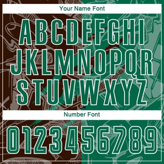 켈리 축구 승화 스크래치 그래피티 유니폼 저지 패턴 그린-브라운 커스텀