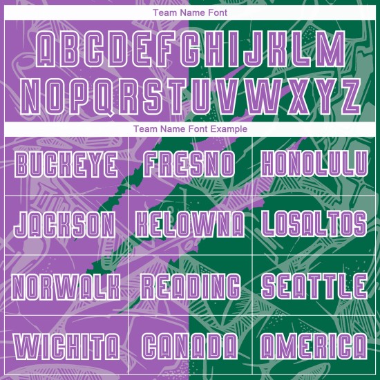 맞춤 유니폼 그래피티 미디엄 퍼플 켈리 패턴 저지 축구 그린 승화 스크래치