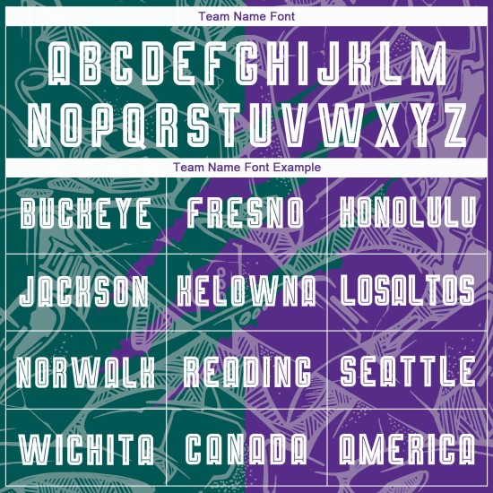 녹색-보라색 저지 유니폼 패턴 그래피티 승화 스크래치 커스텀 축구 미드나잇