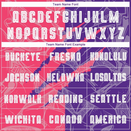 유니폼 저지 스크래치 네온 커스텀 축구 승화 패턴 핑크-보라색 그래피티