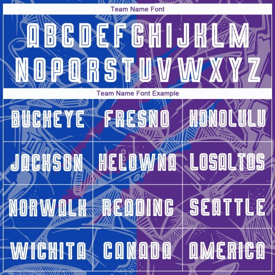 썬더 저지 스크래치 커스텀 그래피티 패턴 유니폼 축구 승화 블루-퍼플