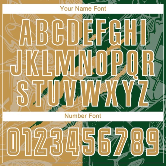 저지 축구 커스텀 승화 그래피티 골드 그린 올드 스크래치 패턴 유니폼