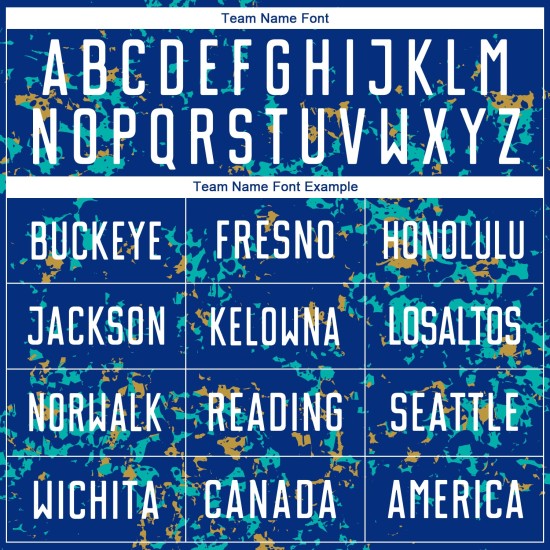 저지 커스텀 아트 조각 승화 추상 축구 유니폼 올드 골드-아쿠아 로얄