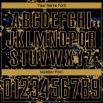 조각 승화 유니폼 저지 추상 축구 아트 맞춤형 블랙 골드-로열 올드